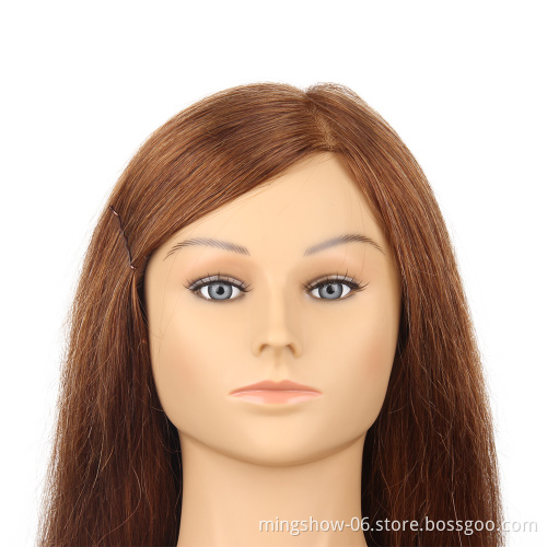100% Asian natural hair practice styling hairdressing mannequin training head with shoulder